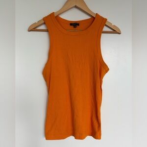 DYNAMITE 15” PTP Sleeveless Cropped Ribbed Top, Orange, Size Large.